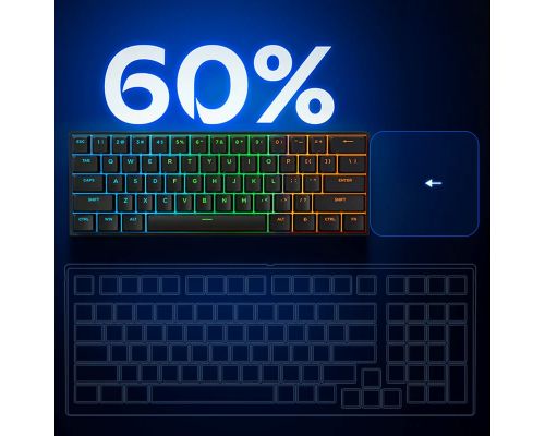 MCHOSE геймърска механична клавиатура Gaming Mechanical Keyboard Ace 60 Pro - 8K, TTC Uranus Magnetic Switch - Standard [Linear] (English US), White, image _ab__is.image_number.default