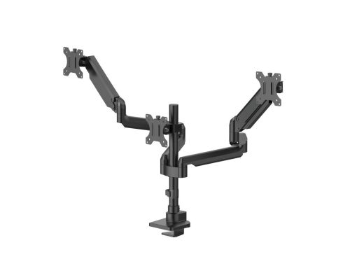 HAMA Стойка за 3 мониторa за бюро, 17"-32", газова пружина, напълно мобилна, черна, image 