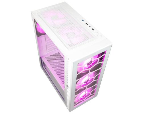 Case Kolink Observatory HF ARGB TG Mid-Tower, White, image , 2 image