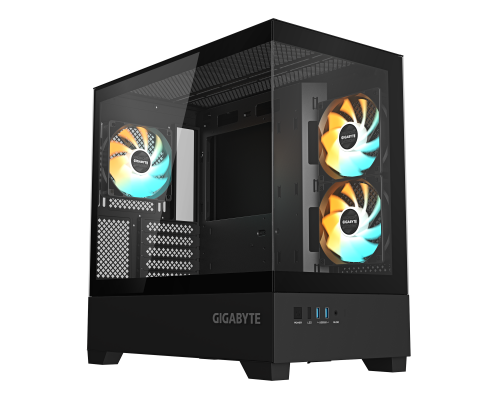 Case GIGABYTE C201 PANORAMIC mATX + 3 ARGB Fans, image 