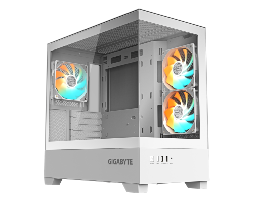 Кутия GIGABYTE C201 PANORAMIC ICE + 3 ARGB Вентилатора, image 