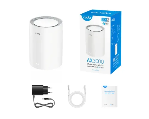 Безжична MESH система Cudy M3000, 1 брой, AX3000 Dual Band, 2.4/5 GHz, 574 -  2402 Mbps, image _ab__is.image_number.default