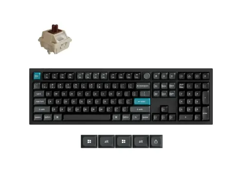 Безжична механичка клавиатура Keychron Q6 Ultra 8K Black - Silk POM Switch Brown, image 