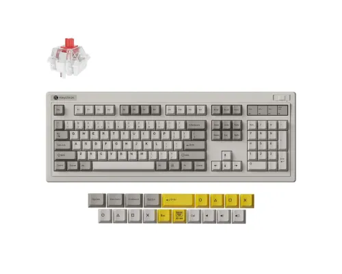 Wireless Mechanical Keyboard Keychron R6 QMK Retro - Super Red Switch, image 