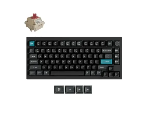 Безжична механичка клавиатура Keychron Q1 Ultra 8K Black - Silk POM Switch Red, image 