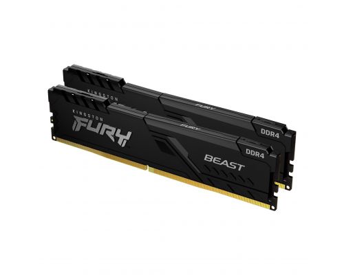 Memory Kingston FURY Beast Black 32GB(2x16GB) DDR4 3200MHz KF432C16BBK2/32, image 