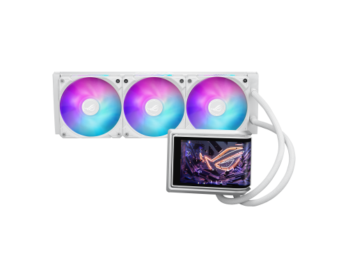 CPU AIO Liquid Cooler ASUS ROG Ryuo IV 360 ARGB White Edition 6.67" Curved AMOLED Display, image 