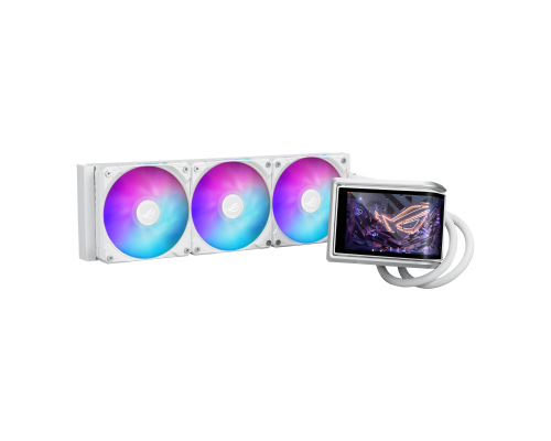 CPU AIO Liquid Cooler ASUS ROG Ryuo IV 360 ARGB White Edition 6.67" Curved AMOLED Display, image , 3 image