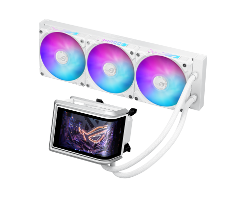 CPU AIO Liquid Cooler ASUS ROG Ryuo IV 360 ARGB White Edition 6.67" Curved AMOLED Display, image , 2 image