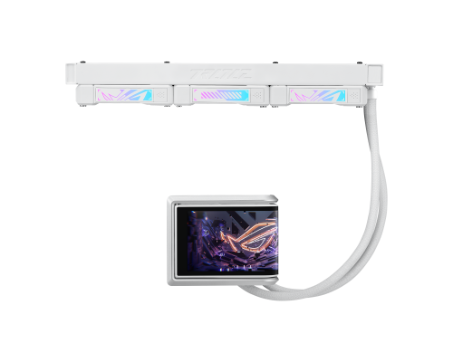 CPU AIO Liquid Cooler ASUS ROG Ryuo IV 360 ARGB White Edition 6.67" Curved AMOLED Display, image , 5 image