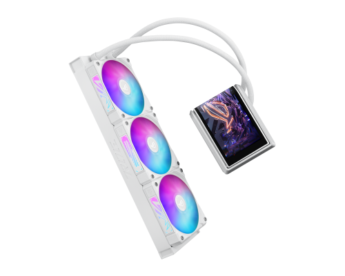 CPU AIO Liquid Cooler ASUS ROG Ryuo IV 360 ARGB White Edition 6.67" Curved AMOLED Display, image , 4 image