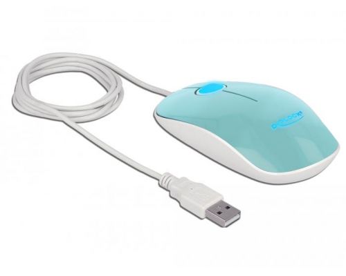 Оптична мишка DeLock, USB-A, Кабел 1.3 м, USB, 1200 dpi, Tюркоаз, image _ab__is.image_number.default