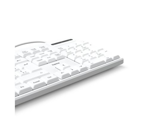 HAMA Жична клавиатура "CK-200", USB-A,USB-C, 8 мултимедийни клавиша, кирилизирана, бяла, image _ab__is.image_number.default
