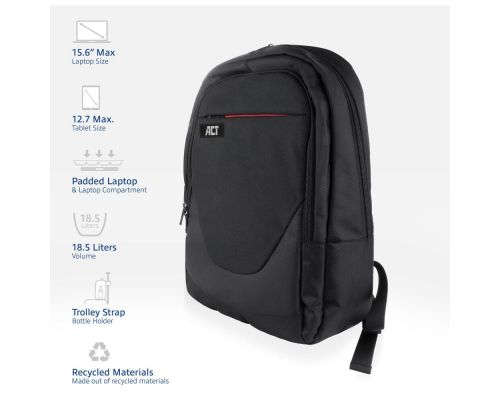 ACT Suburb 15.6" laptop backpack made from recycled plastic bottles, image 