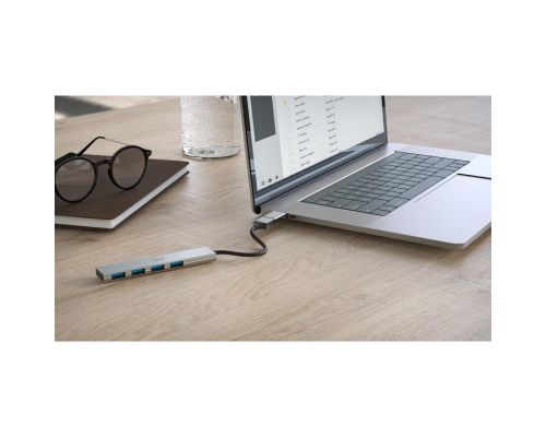 HAMA USB хъб, 4 порта, USB 3.2 Gen 1, 5 Gbit/s, ултратънък, вкл. USB-C адаптер, image _ab__is.image_number.default