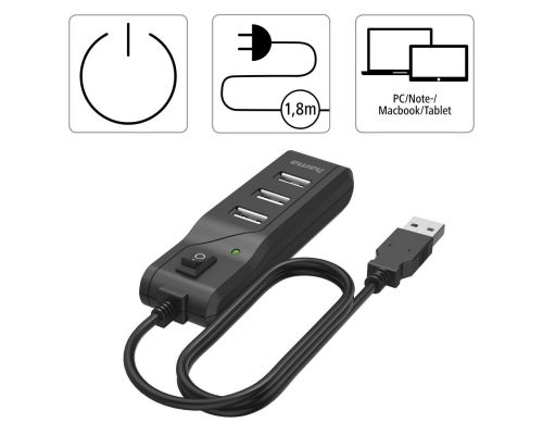 USB Hub, 4 Ports, HAMA-200118, image , 4 image