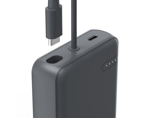 Hama “Travel” Power Pack with Cable, 10000mAh, 2 Outputs: 2x USB-C, anthracite, image , 4 image