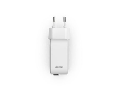 Hama Fast Charger, GaN, 2x USB-C, Extendable Charging Cable, PD, 30 W, white, image , 4 image