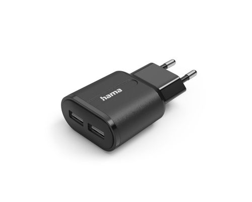 Hama Charger with 2x USB-A Ports, 12 W, black, image 