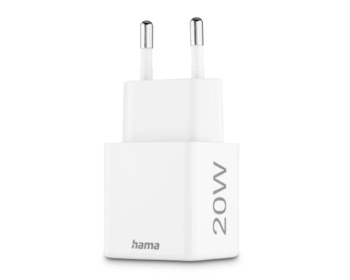 Hama Fast Charger, 1x USB-C, 1x USB-A, Mini-Charger, PD, 20 W, white, image , 5 image