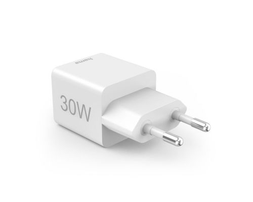 Hama Fast Charger, 1x USB-C, 1x USB-A, Mini Charger, PD, 30 W, white, image , 3 image