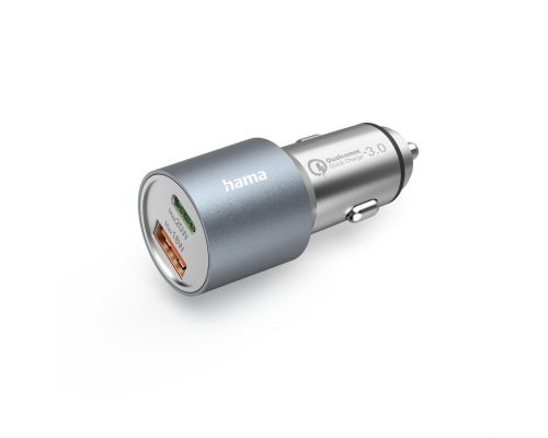 Hama Car Fast Charger, 1x USB-C PD, 1x USB-A QC, 38 W, 201639, image 