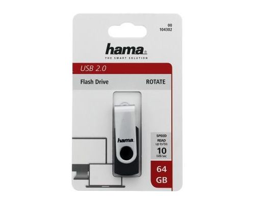 USB памет HAMA Rotate, 64GB, 10 MB/s, Черен, image _ab__is.image_number.default