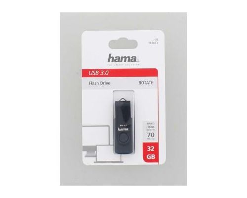 USB памет HAMA Rotate, 32GB, UBS 3.0 70 MB/s, Петролно синьо, image _ab__is.image_number.default