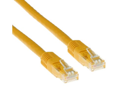 Мрежов пач кабел ACT U/UTP, CAT 6, RJ-45 - RJ-45, 1 m, Медни проводници, Жълт, Булк опаковка, image 