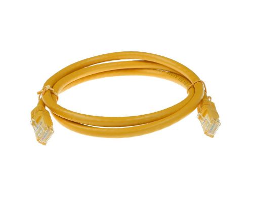 Yellow 2 meter U/UTP CAT6 patch cable with RJ45 connectors, image , 2 image