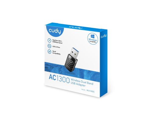 Безжичен нано адаптер Cudy WU1300S, USB 3.0, 2.4/5 Ghz, Вградена антена 2dBi, image _ab__is.image_number.default