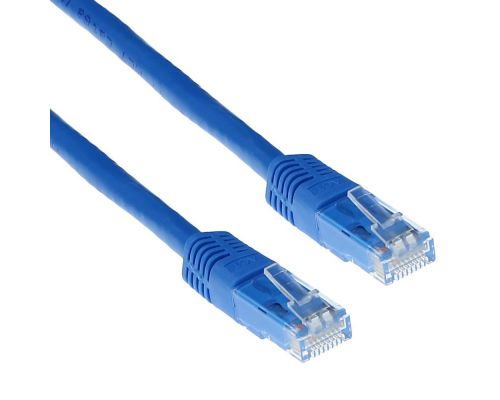 Мрежов пач кабел ACT U/UTP, CAT 6, RJ-45 - RJ-45, 1.0 m, Медни проводници, Син, Булк опаковка, image 