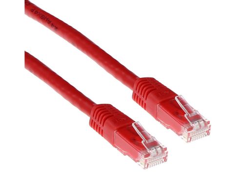 Мрежов пач кабел ACT U/UTP, CAT 6, RJ-45 - RJ-45, 1 m, Медни проводници, Червен, Булк опаковка, image 