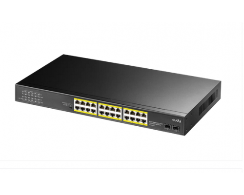 Суич Cudy GS1028PS2, 24 портов, 10/100/1000, 24× GbE with 802.3at/af PoE, 2× Uplink SFP, Default/VLAN/Extend Modes , за 19" rack, image _ab__is.image_number.default