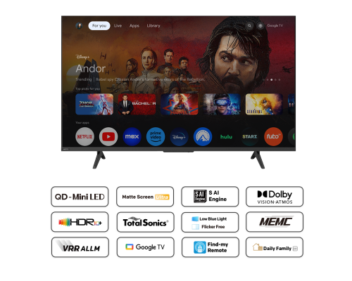 Телевизор METZ 65" 65MNH7000Z UHD 4K QD-Mini LED, Matte Screen Ultra, Google TV, Клас E, image _ab__is.image_number.default