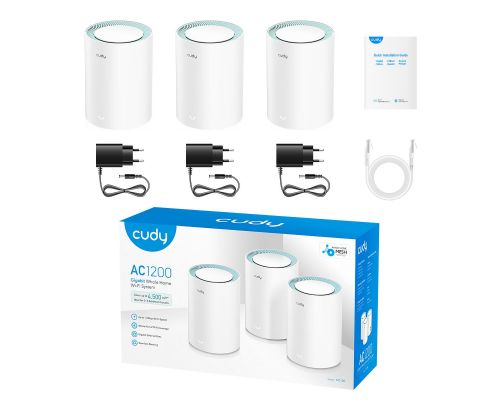 Безжичен рутер Cudy M1300, 3-pack, AC1200 Dual Band, 2.4/5 GHz, 300 -  867 Mbps, image _ab__is.image_number.default