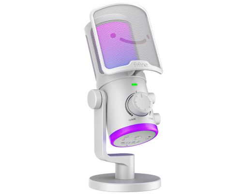 Desktop Microphone FIFINE AM6 RGB - White, image 