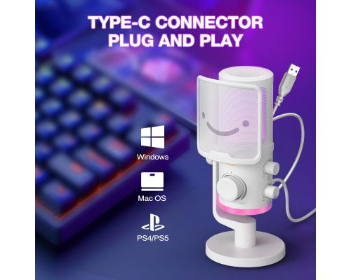 Desktop Microphone FIFINE AM6 RGB - White, image , 5 image