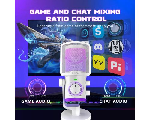 Desktop Microphone FIFINE AM6 RGB - White, image , 4 image