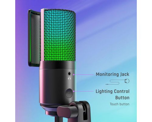 Desktop Microphone FIFINE K669 PRO2 RGB - Black, image , 5 image