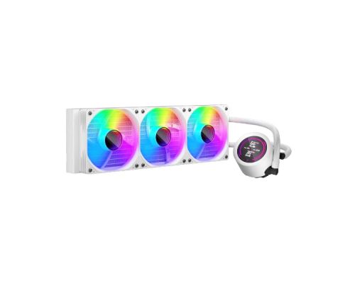 1stPlayer Water Cooling 360mm - Thunderstorm TS4 360 White - Digital Display, aRGB, image 