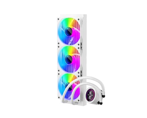 1stPlayer Water Cooling 360mm - Thunderstorm TS4 360 White - Digital Display, aRGB, image , 5 image