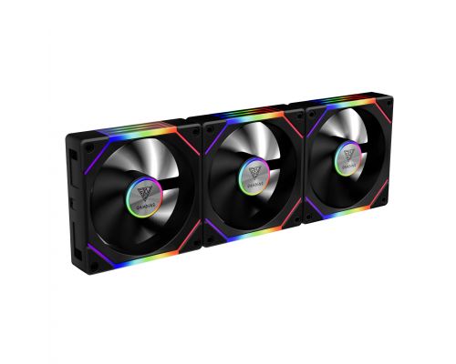 Gamdias Комплект вентилатори Fan Pack 3-in-1 3x120mm - AEOLUS P2-1203, Swappable Fan Blades (Reverse Fan Blades Included), Daisy-Chain, Infinity Mirror, A-RGB, image 