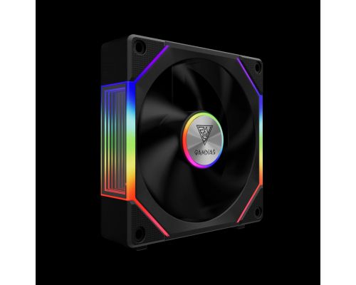Gamdias Комплект вентилатори Fan Pack 3-in-1 3x120mm - AEOLUS P2-1203, Swappable Fan Blades (Reverse Fan Blades Included), Daisy-Chain, Infinity Mirror, A-RGB, image _ab__is.image_number.default
