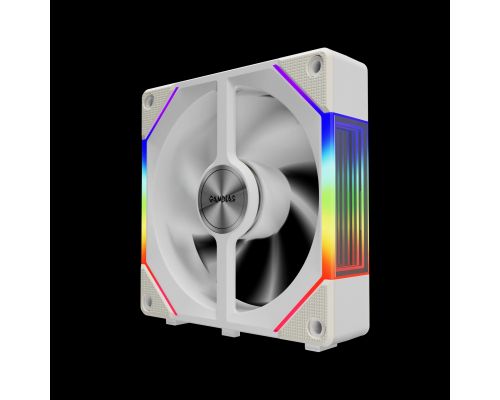 Gamdias Fan Pack 3-in-1 3x120mm - AEOLUS P2-1203 White, Swappable Fan Blades (Reverse Fan Blades Included), Daisy-Chain, Infinity Mirror, image , 4 image
