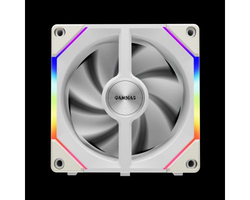 Gamdias Fan Pack 3-in-1 3x120mm - AEOLUS P2-1203 White, Swappable Fan Blades (Reverse Fan Blades Included), Daisy-Chain, Infinity Mirror, image , 5 image