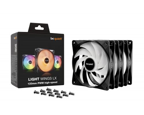 be quiet! комплект вентилатори Fan Pack 3-in-1 3 x 120mm - LIGHT WINGS LX 120mm PWM high-speed Triple-Pack, image _ab__is.image_number.default