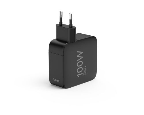 HAMA Бързо зарядно GaN, 2x USB-C, 1x USB-A, PD, 100 W, черно, image _ab__is.image_number.default