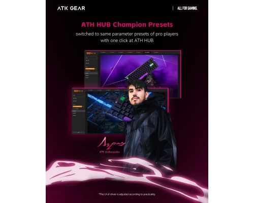 ATK професионална геймърска механична клавиатура Professional Gaming Mechanical Keyboard RS6 - 8K, Gateron Jade Pro Switches [Linear] - White, image _ab__is.image_number.default