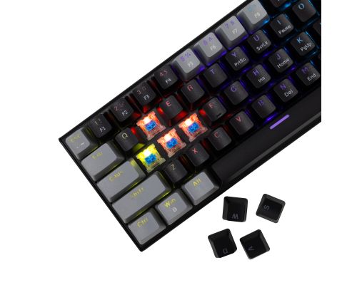White Shark Gaming Mechanical Keyboard WAKIZASHI 2 - Blue Switches (English US), Black, Gray, image , 2 image